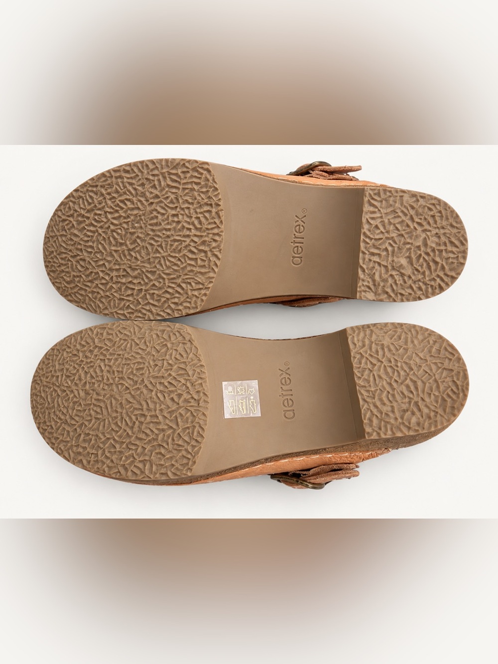 Aetrex Beckie Tan Genuine Leather Clogs Mules Buckle Women’s US 8.5 EU 39 - Picture 5 of 6